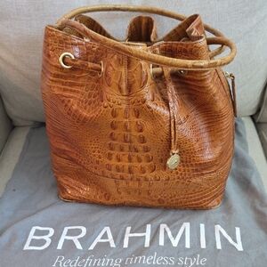 Brahmin "Trina" Drawstring Tote Handbag